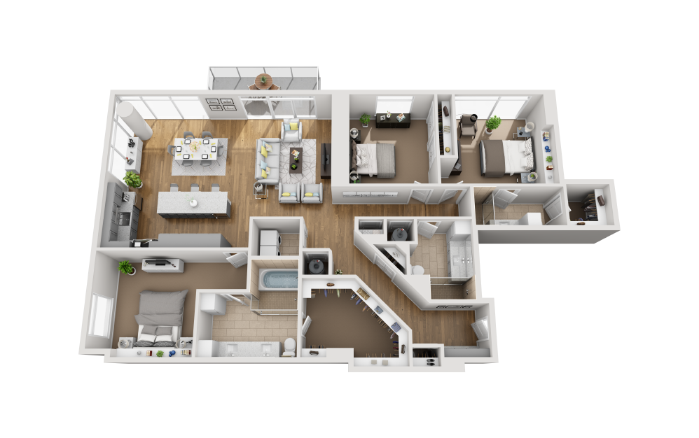 Briarwood - 3 bedroom floorplan layout with 2 bathrooms and 1789 square feet